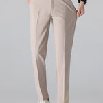Long Sleeve Stripe Knit Polo Shirt & Slim Fit Tapered Trousers