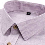Long Sleeve Stripe Linen Look Button Up Shirt