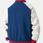 Relax Fit Contrast Embroidery Baseball Jacket