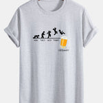 Regular Fit Beer Weekly Evolution Print Cotton T-Shirt