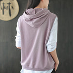 Artistic Retro Solid Hooded Vest