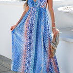 Stroll The Beach Colorblock Paisley Printed Cami Maxi Dress