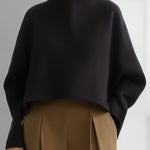 Long Sleeves Solid Color Split-Joint Round-Neck Sweatershirt
