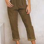 women's corduroy loose straight trousers