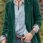 Solid Velvet One Button Long Sleeve Blazer