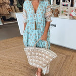 Modena™ | Casual Printed V-neck Half Sleeve Dress