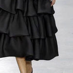 A-line Loose Falbala Layered Solid Color Skirts Bottoms