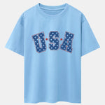 USA Print Drop Shoulder Oversize T-Shirt