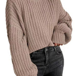 Margovil Turtleneck Drop Shoulder Comfy Pullover Sweater