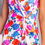 Margovil Off Shoulder Twist Waist High Slit Floral Dress