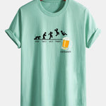 Regular Fit Beer Weekly Evolution Print Cotton T-Shirt