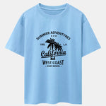California Palm Tree Print Drop Shoulder Oversize T-Shirt