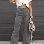 Margovil One Button Corduroy Flare Pants with Pockets