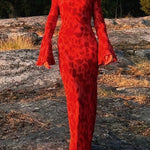 Margovil Bell Long Sleeves Floral Print Maxi Dress