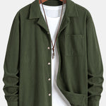 Long Sleeve Corduroy Cuban Collar Shirt