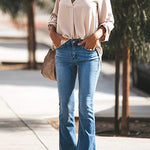 Margovil Distressed Bell Bottoms Skinny Denim Pants
