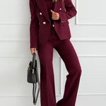 High Waist Straight Leg Tailored Suit Pants