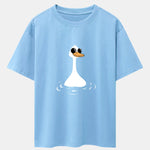 Sunglasses Goose Print Drop Shoulder Oversize T-Shirt