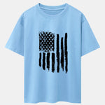 American Flag Print Drop Shoulder Oversize T-Shirt