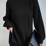 Margovil High Neck Side Slit Pullover Sweater