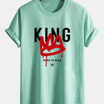 Regular Fit Crown King Print Cotton T-Shirt