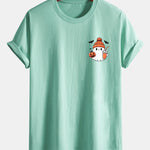 Regular Fit Halloween Ghost Pumpkin Print Cotton T-Shirt
