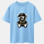 Hip Hop Bear Print Drop Shoulder Oversize T-Shirt
