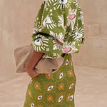 Mysterious Magic Knit Eye Heart Pattern Button Up Long Sleeve Loose Cardigan