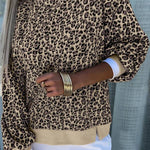 Parchment Leopard Print Crew Neck Sweatshirt