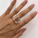 Original Stylish Resin 8 Colors Geometric Ring