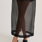 Embraces Modern Sheer Organza Pocket Oversized Tank and High Rise Slit Midi Skirt Set