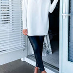Mockneck Drop Shoulder Oversized Ribbed Knit Sweater