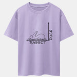 Rabbit Or Duck Optical Illusion Print Drop Shoulder Oversize T-Shirt