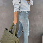Margovil Crewneck Puff Sleeves Comfy Sweatshirt