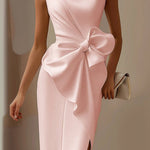 Margovil Sleeveless Bow Knot Waist Pencil Dress