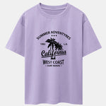 California Palm Tree Print Drop Shoulder Oversize T-Shirt