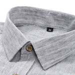 Long Sleeve Stripe Linen Look Button Up Shirt