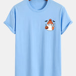 Regular Fit Halloween Ghost Pumpkin Print Cotton T-Shirt