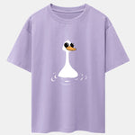 Sunglasses Goose Print Drop Shoulder Oversize T-Shirt