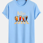 Regular Fit Beer Print Cotton T-Shirt