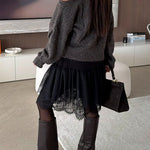 Asymmetrical One Shoulder Long Sleeves Casual Sweater