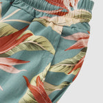 Men's Hawaiian Floral Print Resort Short Sleeve Shirt and Shorts Set