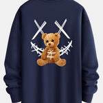Graffiti Smiley Bear Print Relax Fit Sweatshirt