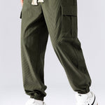 Corduroy Patchwork Hoodie & Drawstring Corduroy Cargo Jogger Pants