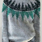 Margovil Crewneck Color Block Pattern Pullover Sweater(in 4 Patterns)