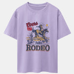 Western Cowboy Print Drop Shoulder Oversize T-Shirt