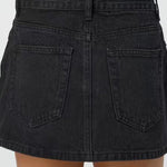 Margovil One Button Pocketed Denim Mini Skirt
