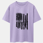 American Flag Print Drop Shoulder Oversize T-Shirt