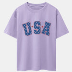 USA Print Drop Shoulder Oversize T-Shirt