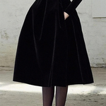Long Sleeves Skinny Solid Color High Neck Midi Dresses